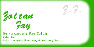 zoltan fay business card