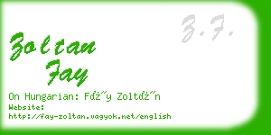 zoltan fay business card